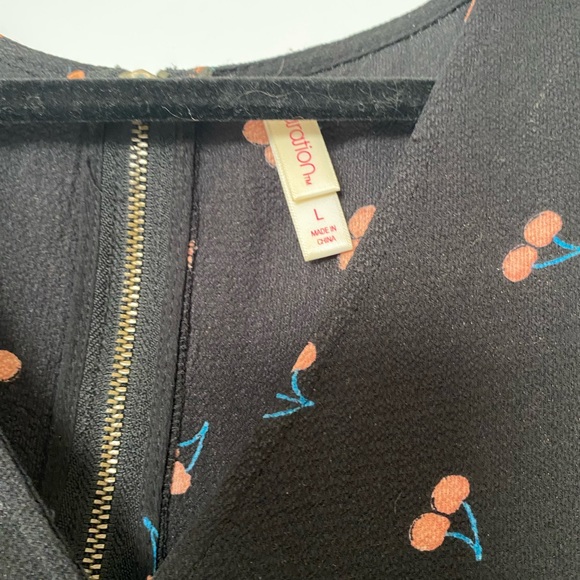 Cherry Print Faux Wrap Dress - Picture 2 of 10